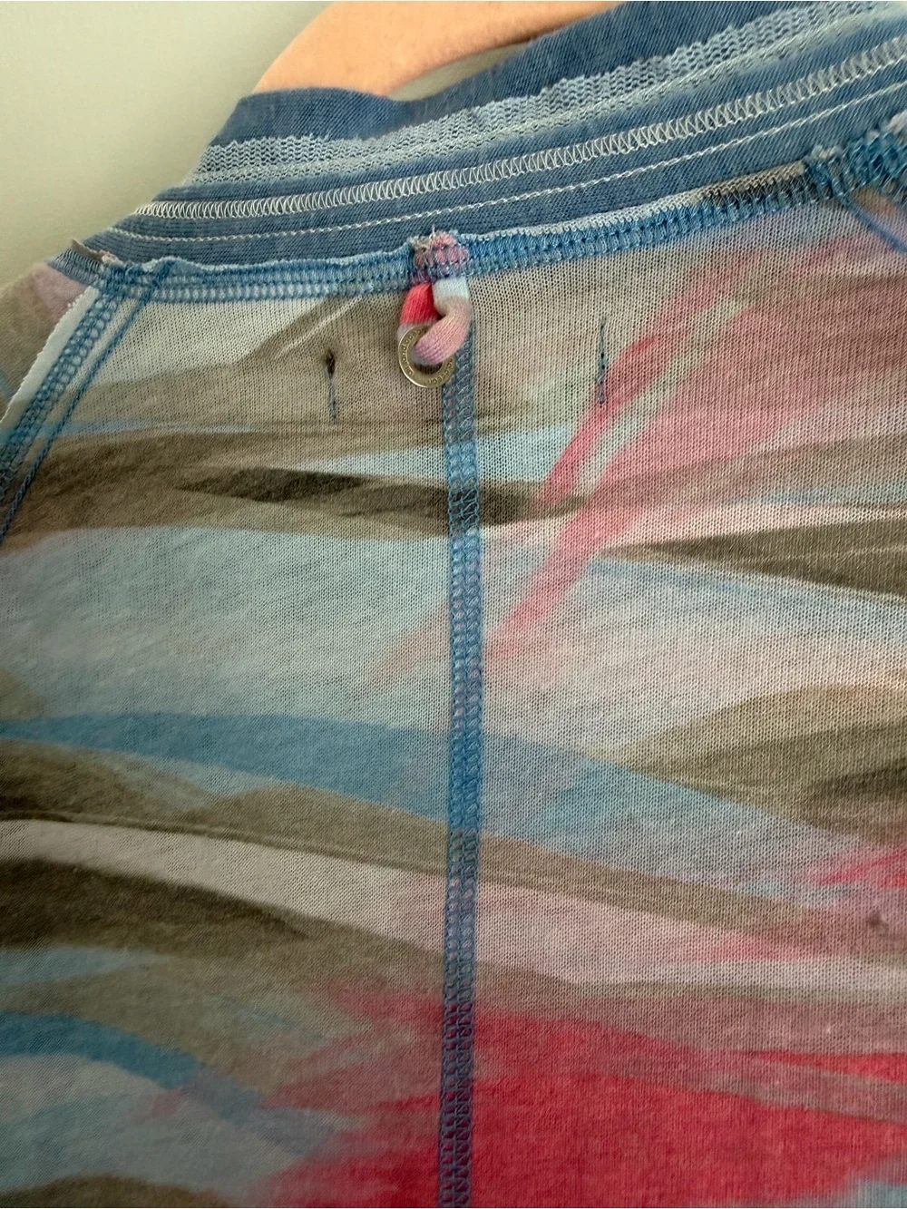 ALO Yoga Multicolor Striped Open Cardigan in Blue, Pink, Gray Size Medium